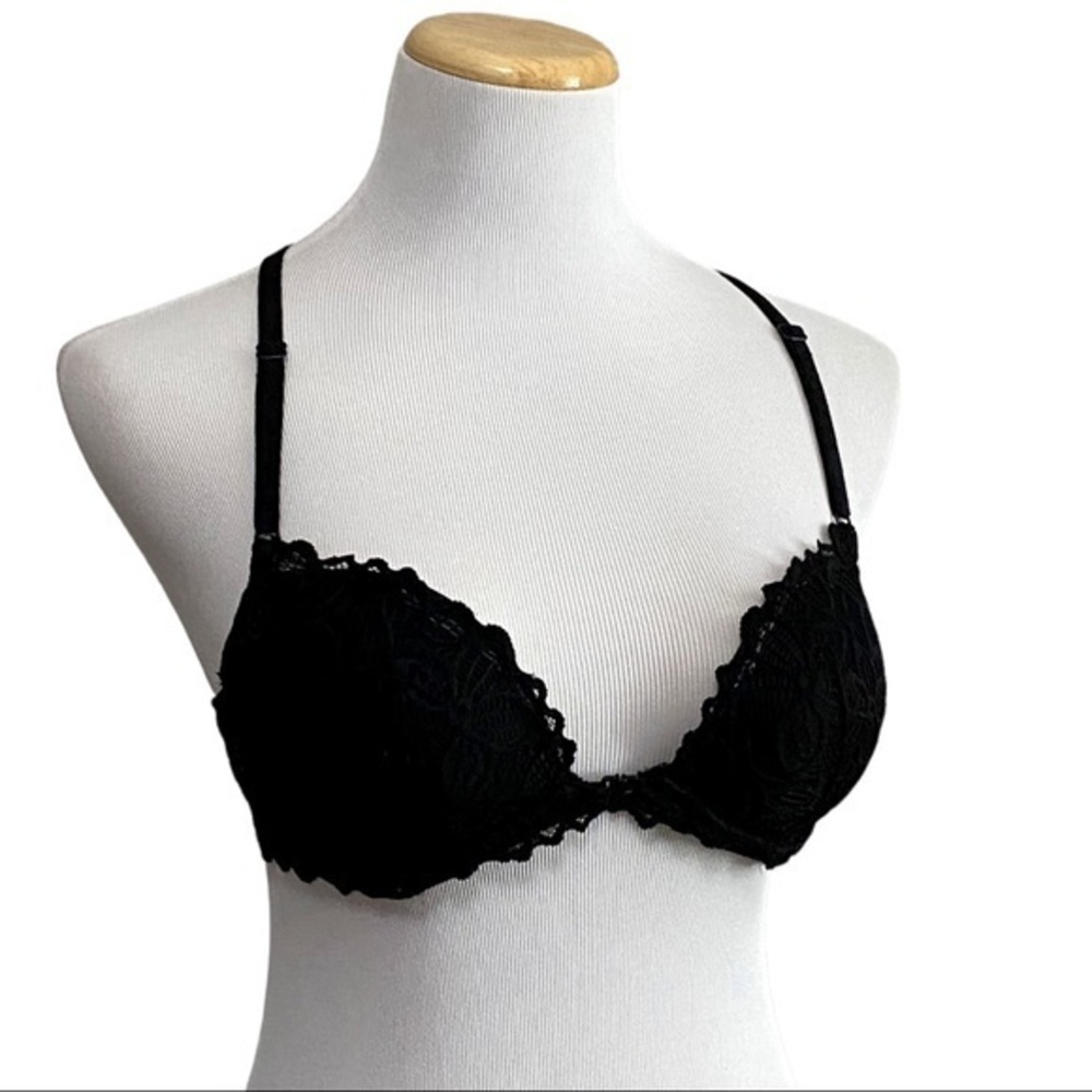 VICTORIAS SECRET | Front Closure Black Push Up Bra 32D